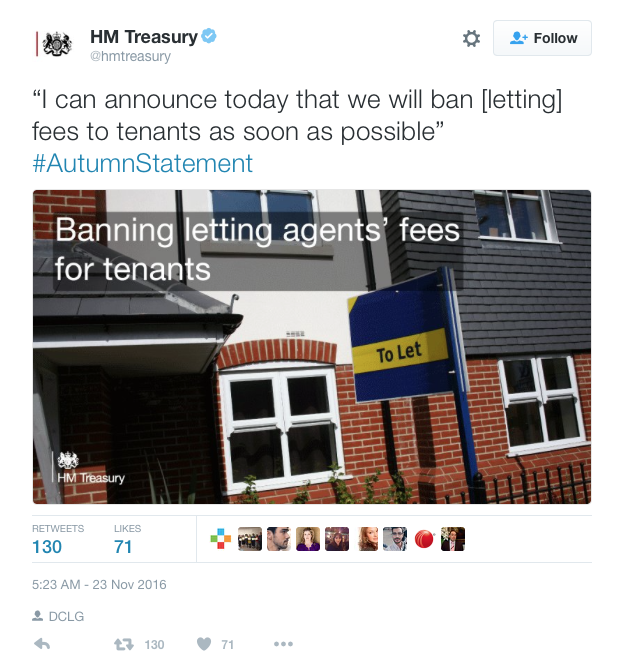 Treasury tweet ban letting fees 2016 