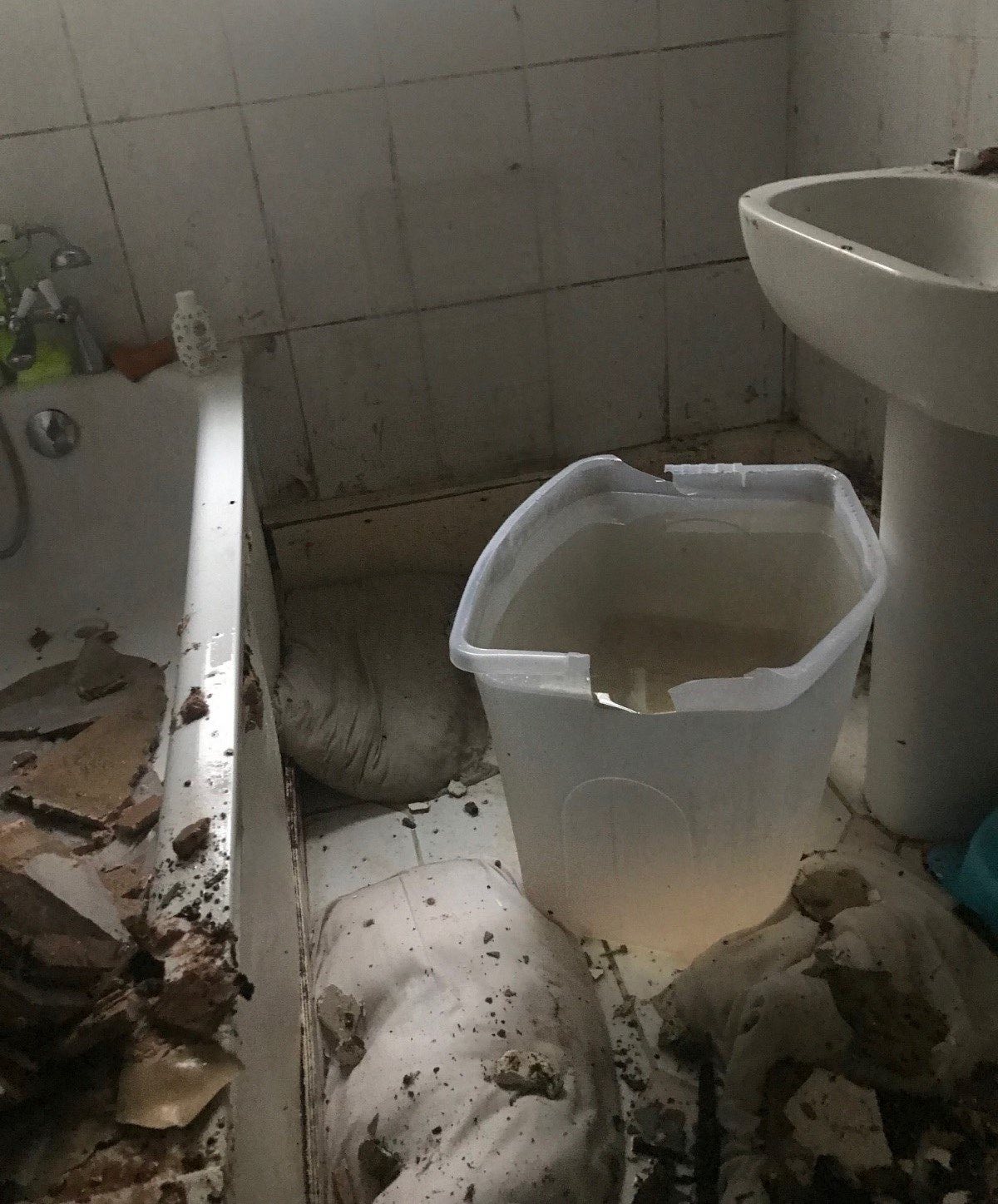Collapsed bathroom ceiling in Lewisham private rented property